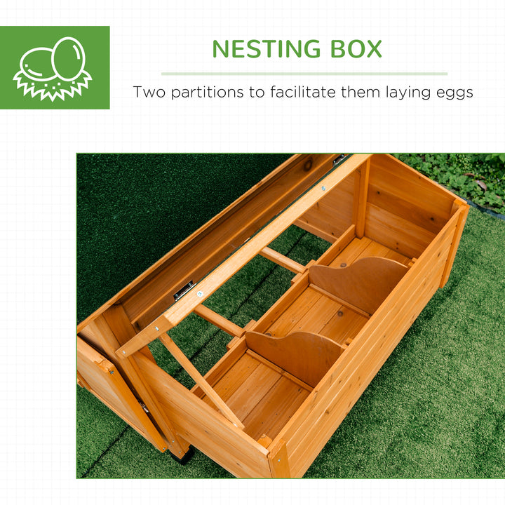 2 Piece Wooden Chicken Coop and Run Set, Poultry Run Cage with Nesting Box, Slide-Out Tray, for 4-8 Chickens, Yellow