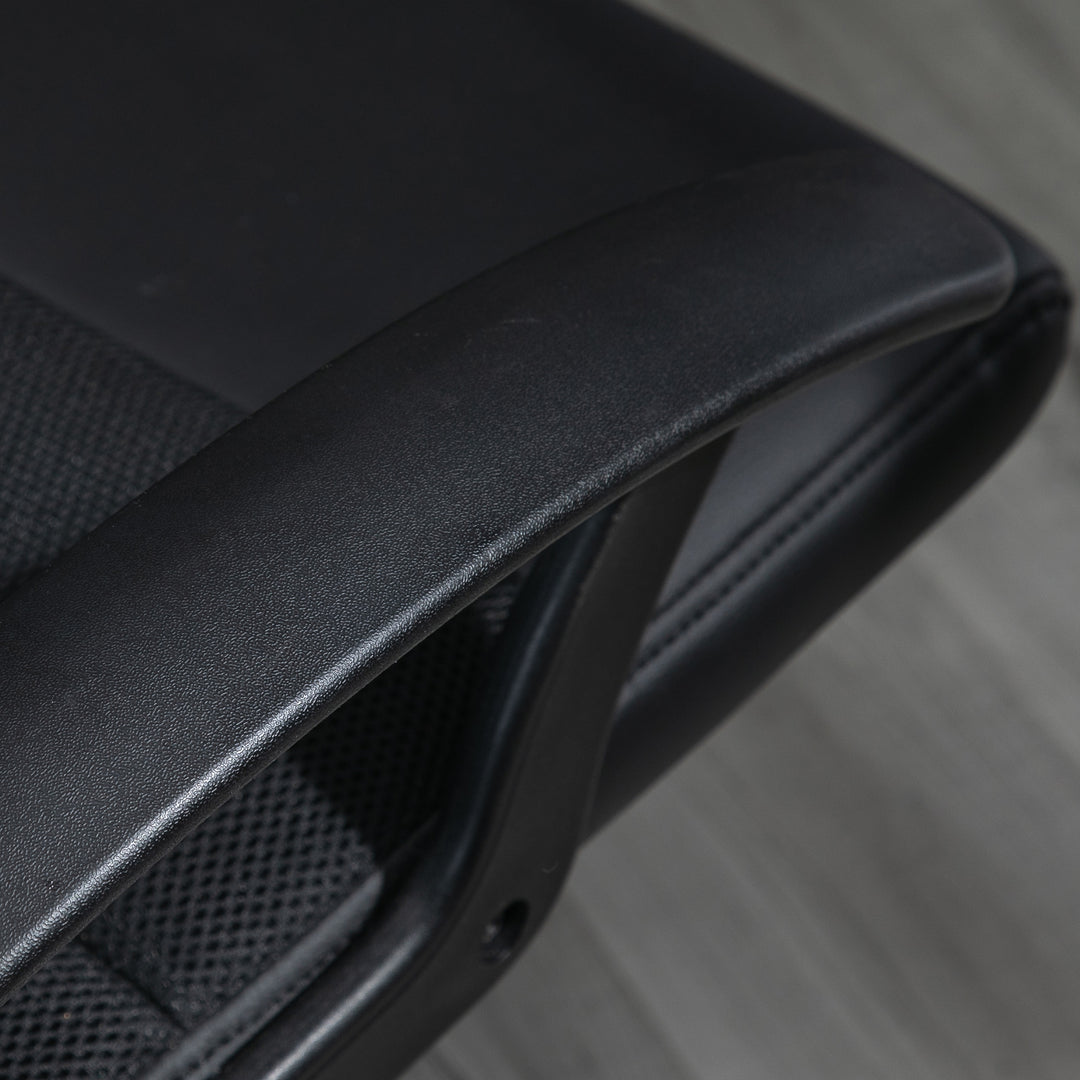 Vinsetto PVC Leather & Mesh Panel Blend Office Chair Swivel Seat w/ Padding Ergonomic Desk Adjustable Height Tilt 5 Wheels Stylish Black