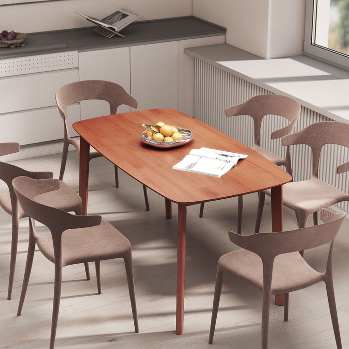 Pine Wood Rectangular Dining Table - Light Brown