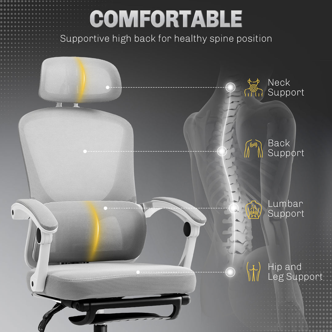 Multi-Adjustable Mesh Back Office Chair - Grey