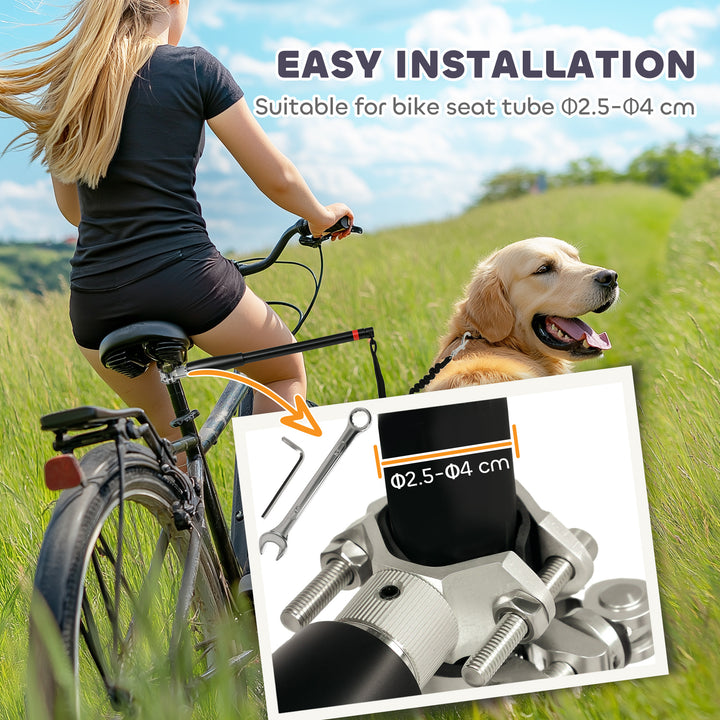 Dog Lead for Bicycle, Dog Leash for Cycling, Training, Jogging, Black