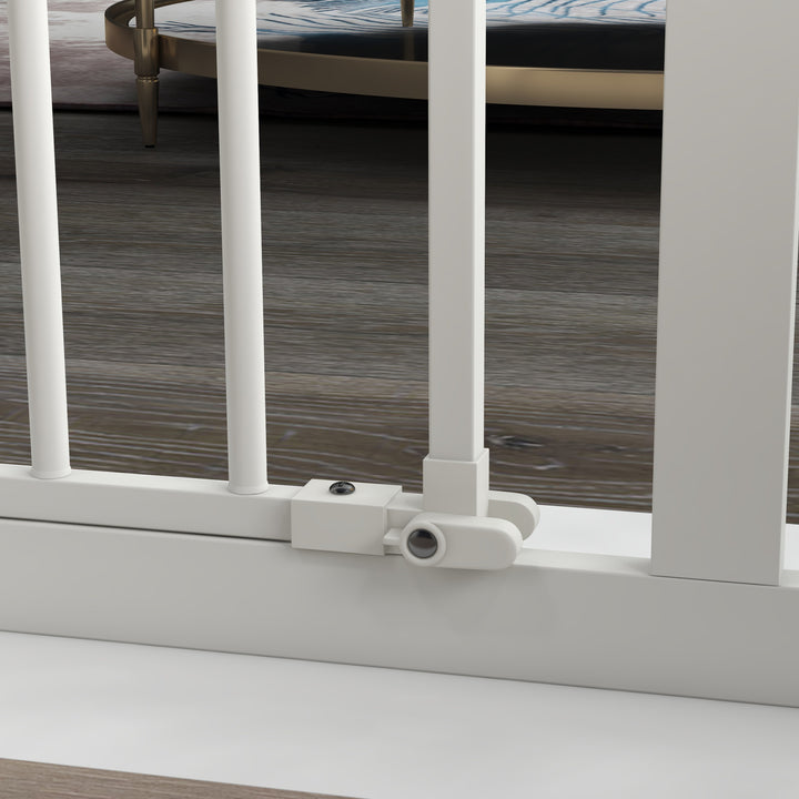 Adjustable Safety Gate w/ One Extensions, Four Adjustable Screws, Whit