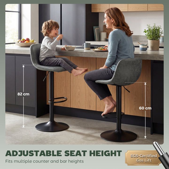 Bar Stools Set of 2, Modern Swivel Barstools with Footrest for Kitchen