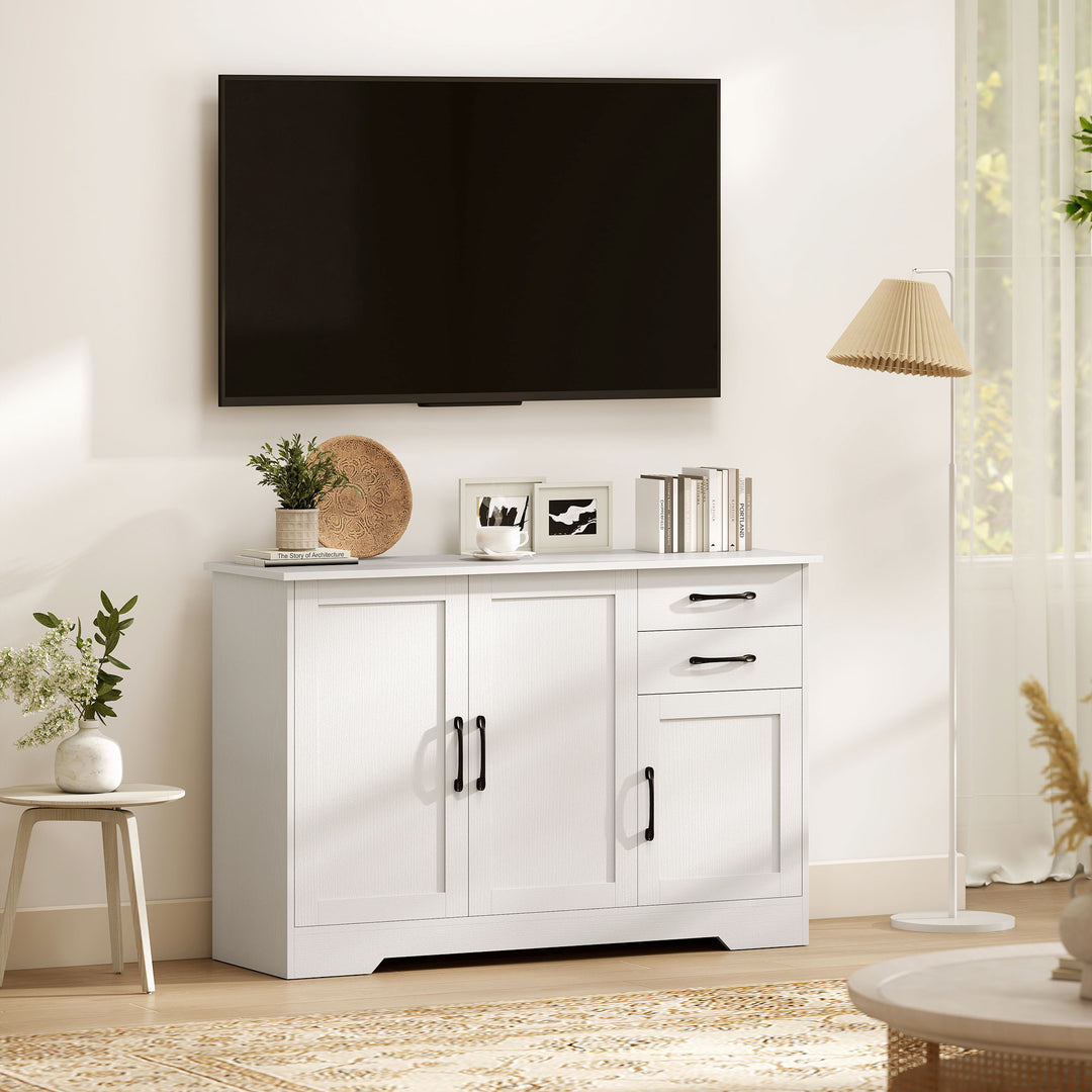 Sideboard with 2 Drawers Modern Storage Cabinet, Kitchen Cupboard with