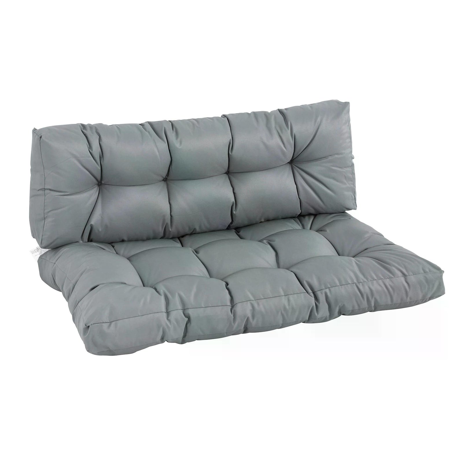 2Pcs Garden Tufted Pallet Cushions Seat Pad Back Cushion Indoor Outdoor Grey