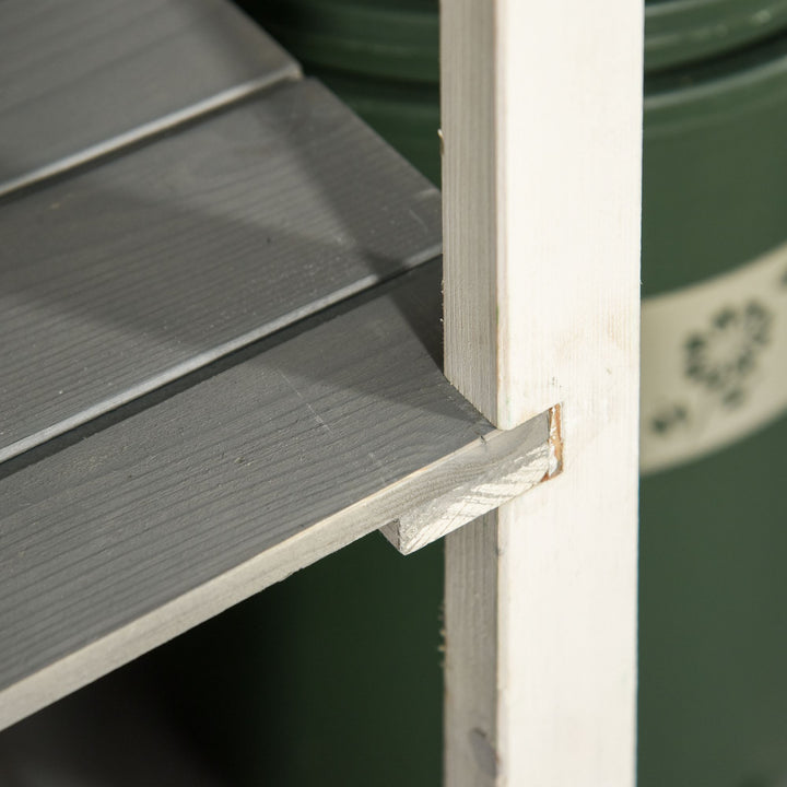 Wooden Small Shed, Garden Storage Shed with Shelves and Bolt Latch, 75L x 56W x115H cm, Grey