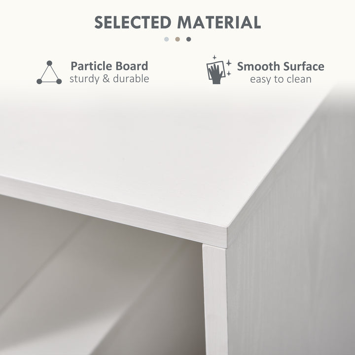 MCL Side Table, 3 Tier End Table with Open Storage Shelves for Living Room, Bedroom, White