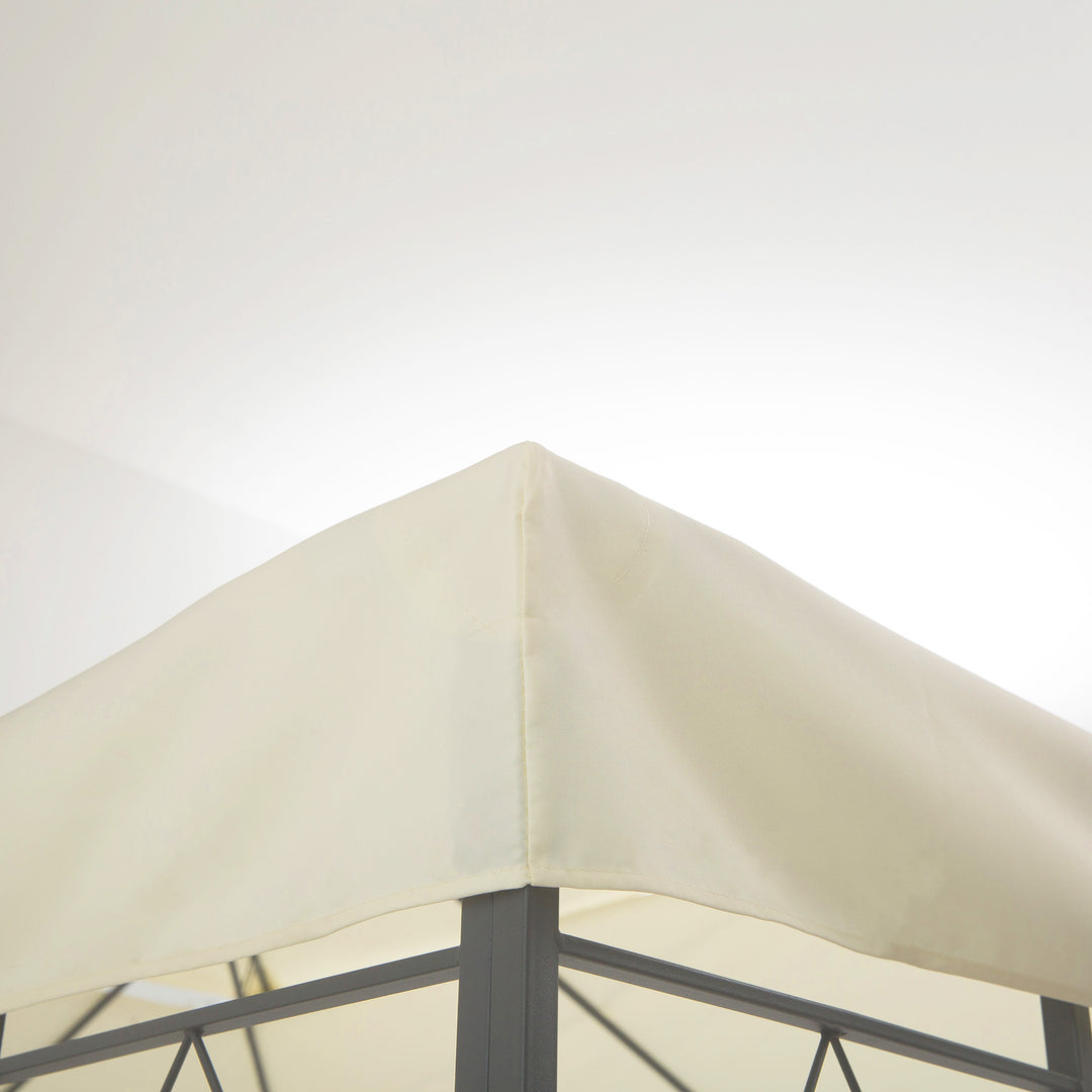 3x4m Gazebo Replacement Roof Canopy 2 Tier Top UV Cover Garden Patio Outdoor Sun Awning Shelters Cream (TOP COVER ONLY)