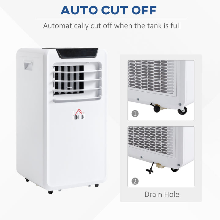 HOMCOM 10000 BTU Mobile Portable Air Conditioner Cooling Dehumidifying Ventilating Ac Unit w/ Remote Controller, LED Display, Timer, White