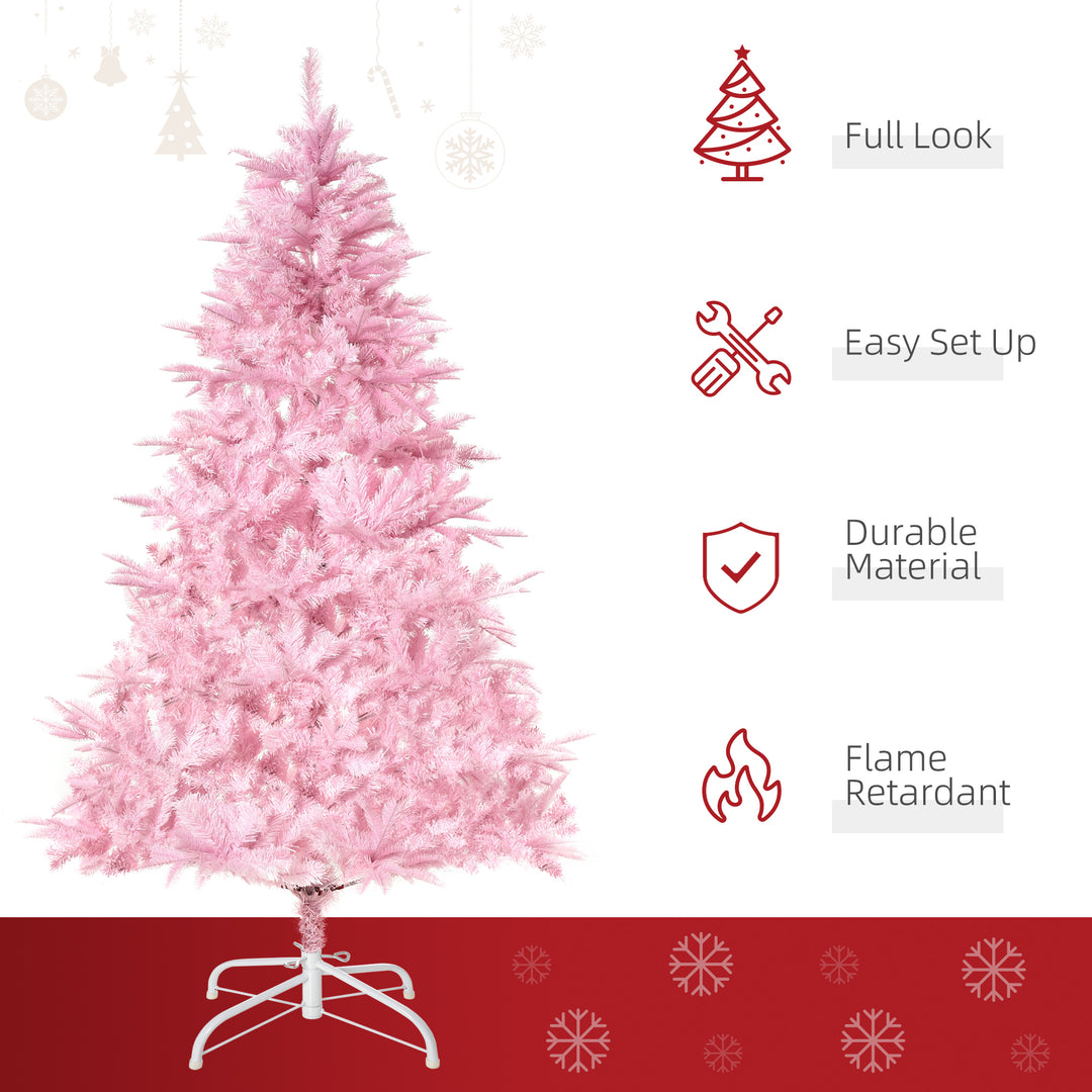 HOMCOM 5FT Pop-up Artificial Christmas Tree Holiday Xmas Holiday Tree Decoration with Automatic Open for Home Party, Pink | Aosom UK