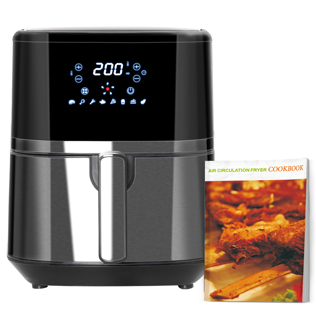 MCL 4.5L Air Fryer, 8-in-1 Digital Air Fryer Oven with Rapid Air Circulation, Temp Control & Timer, Non-stick Basket, Oil-Free Cook, 1500W, Black