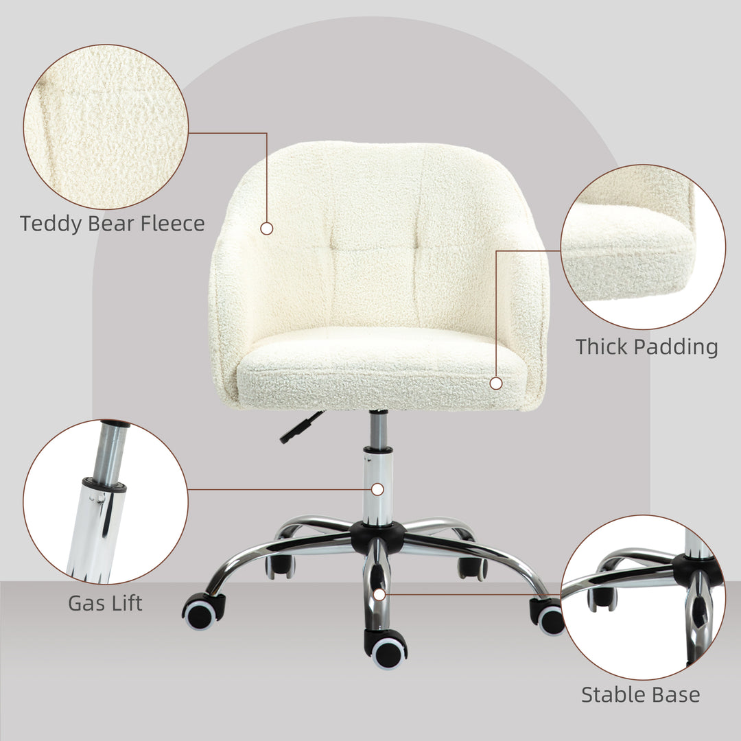 46-56 cm Teddy Fleece Office Chair - Cream