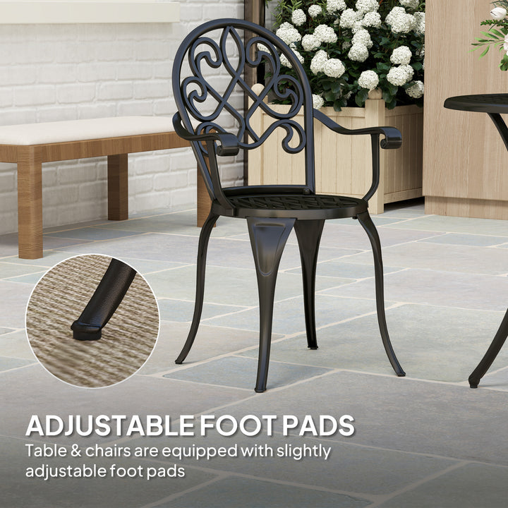 Three-Piece Elegant Aluminium Garden Set - Black