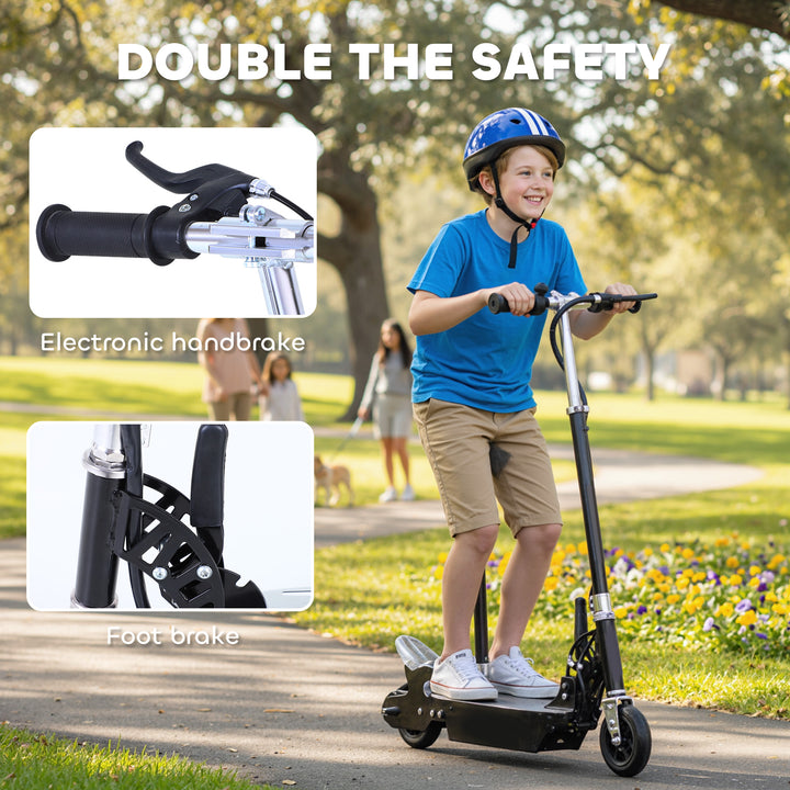 MCL Foldable Powered Scooter with Adjustable Seat, Brake, Black