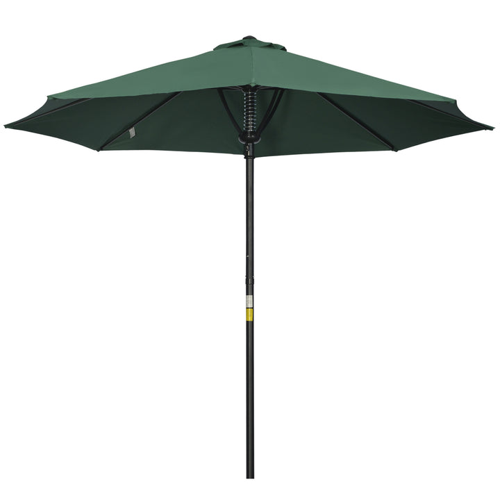 Outsunny Waterproof Market Table Umbrella: Garden Parasol with 8 Ribs, Green | Aosom UK