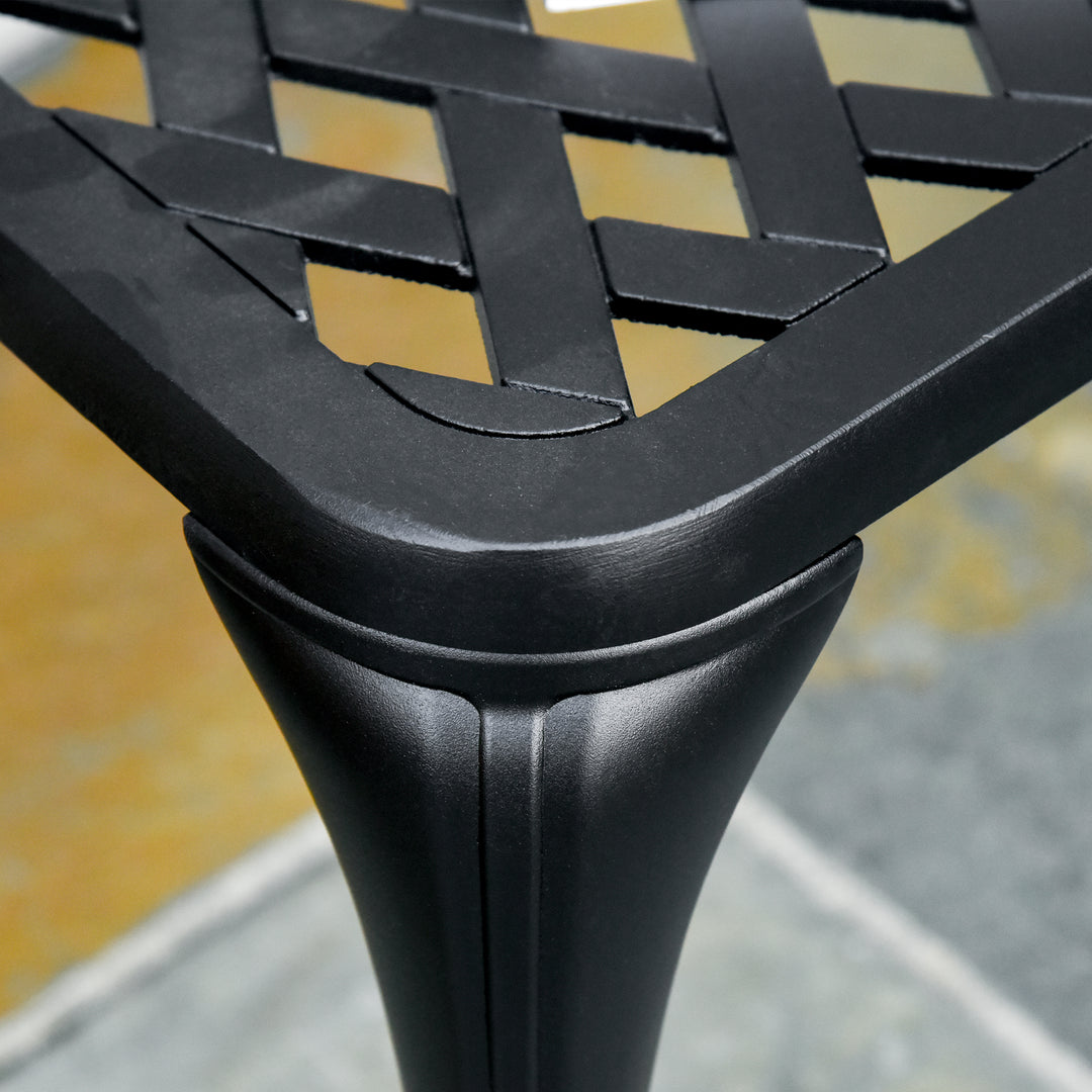 MCL 2-Seater Cast Aluminium Garden Bench Loveseat Outdoor Furniture Chair w/ Decorative Backrest & Ergonomic Armrest for Patio Terrace Porch