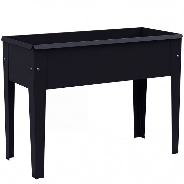 Raised Planter, Metal Raised Garden Bed on Legs with Drainage Hole and