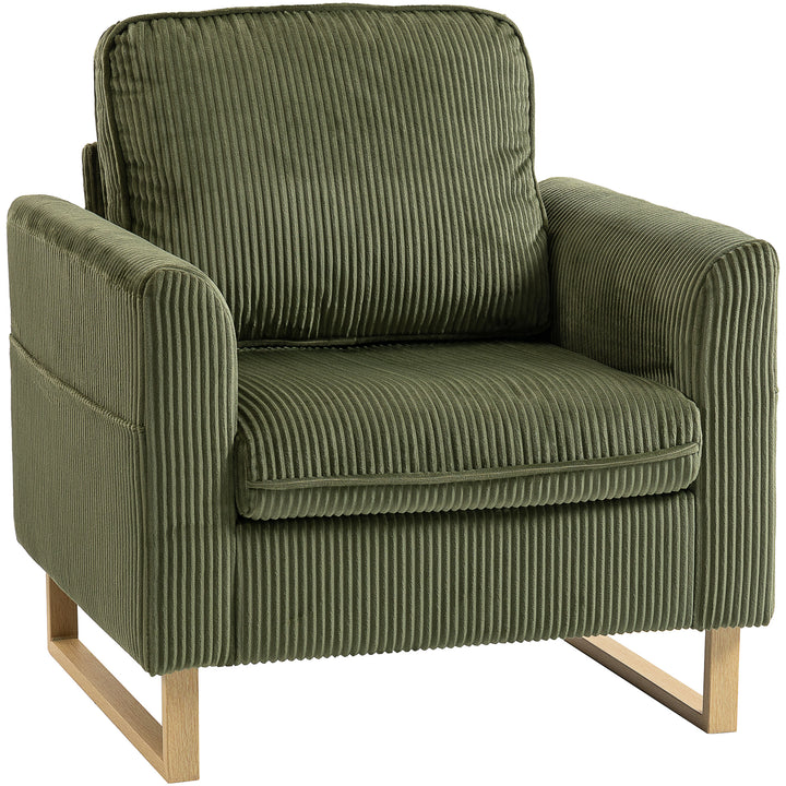 Accent Chair with Spring, Modern Industrial Armchair with Metal Legs f