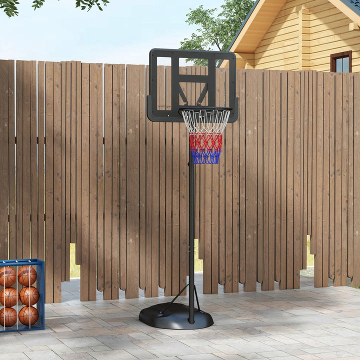 SPORTNOW Height Adjustable Basketball System, Freestanding Basketball Hoop and Stand w/ Wheels, 167-228cm | Aosom UK