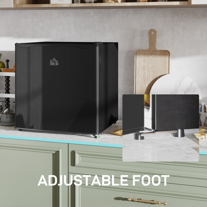 46 Litre Table Top Mini Fridge, Small Fridge with Ice Box, Reversible Door, Adjustable Temperature and Legs for Bedrooms, Home Office, Black