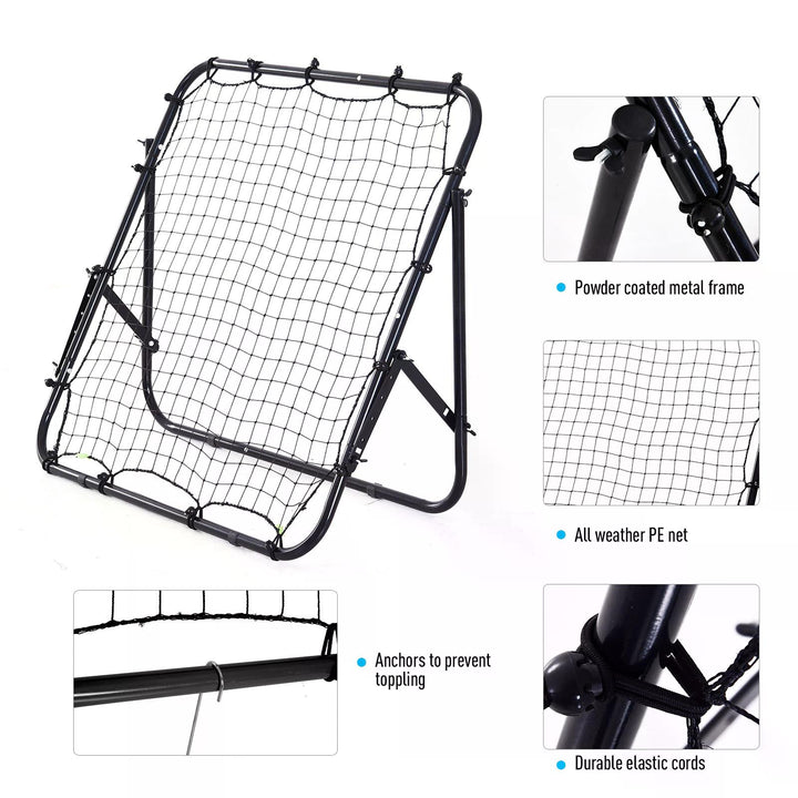 HOMCOM Adults Football Training Aid Multi-Sports Practice W/PE Mesh Metal Tube, 108W x 100D x 65Hcm-Black | Aosom UK