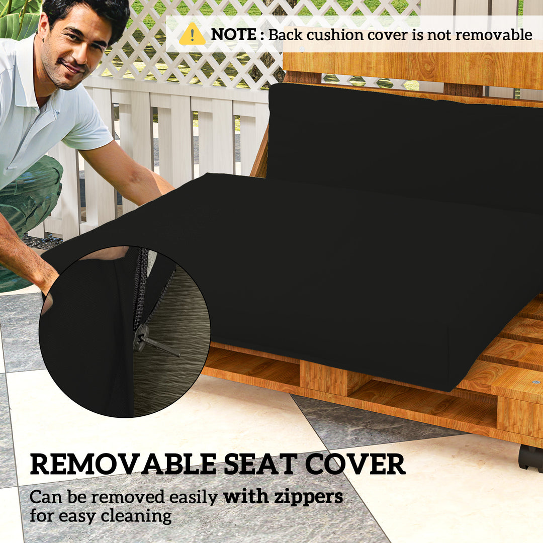Two Piece Seat Pallet and Back Cushions - Black