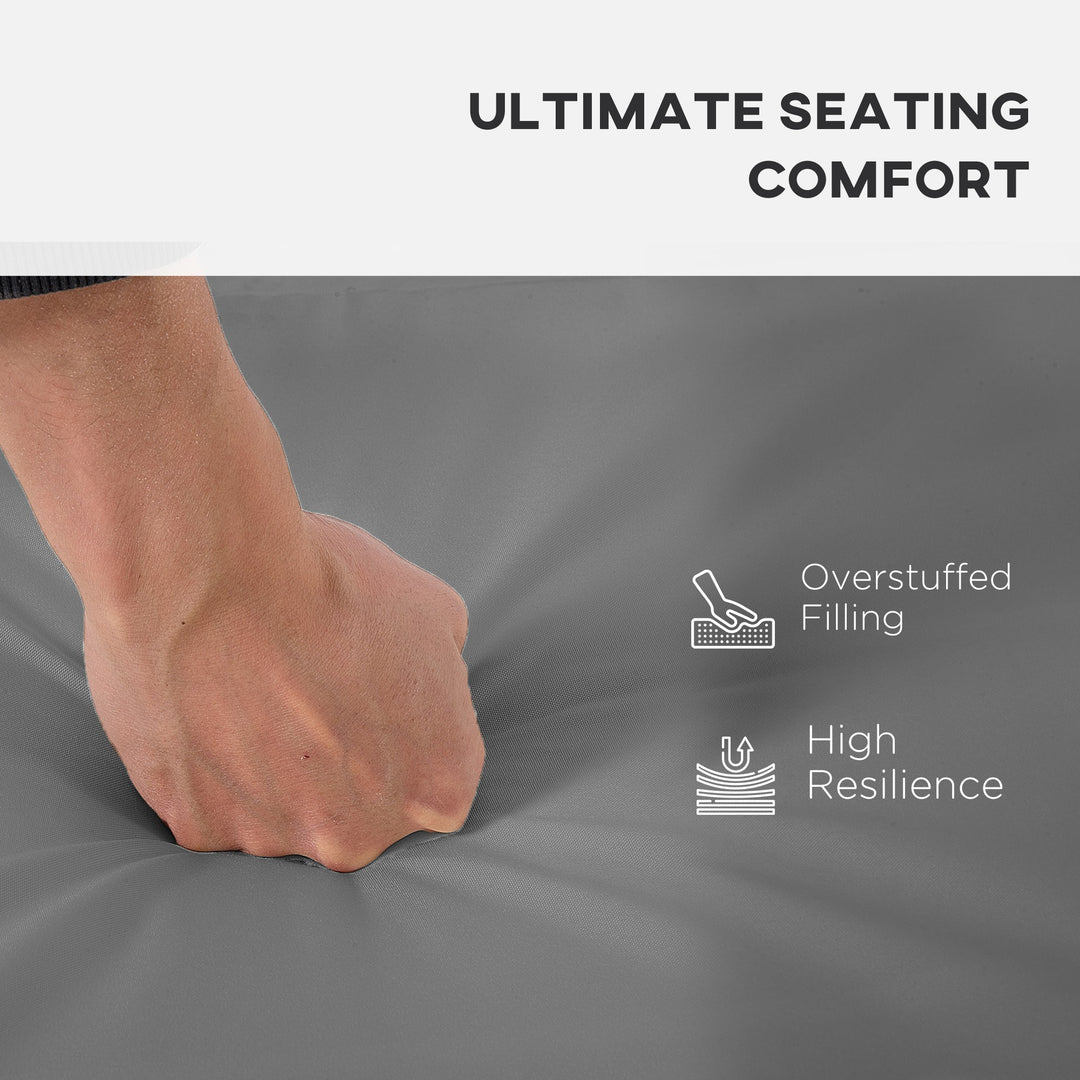 Outdoor Seat Cushion Pads for Rattan Furniture, 3 PCs Garden Furniture Cushions, Dark Grey