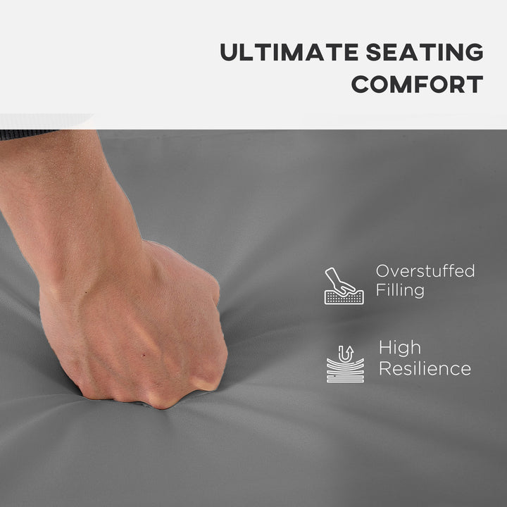 Outdoor Seat Cushion Pads for Rattan Furniture, 3 PCs Garden Furniture Cushions, Dark Grey