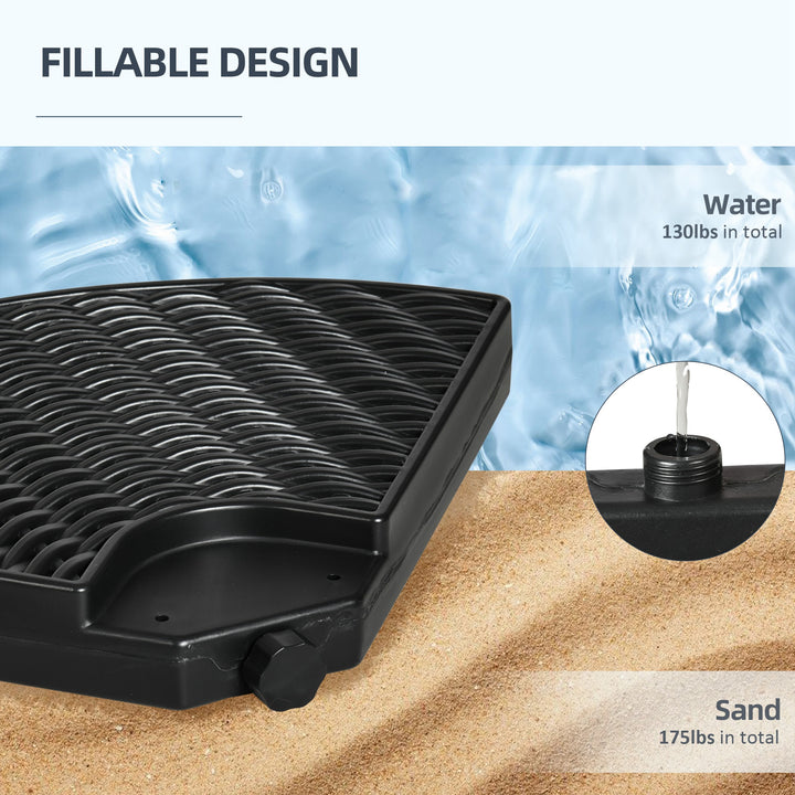 52kg Four-Piece Fillable Cantilever Parasol Weight Set