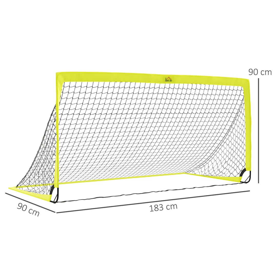 Two Football Goal Nets, Foldable Outdoor Sport Training Equipment, for Teens, Adults, with Carrying Bag, Yellow