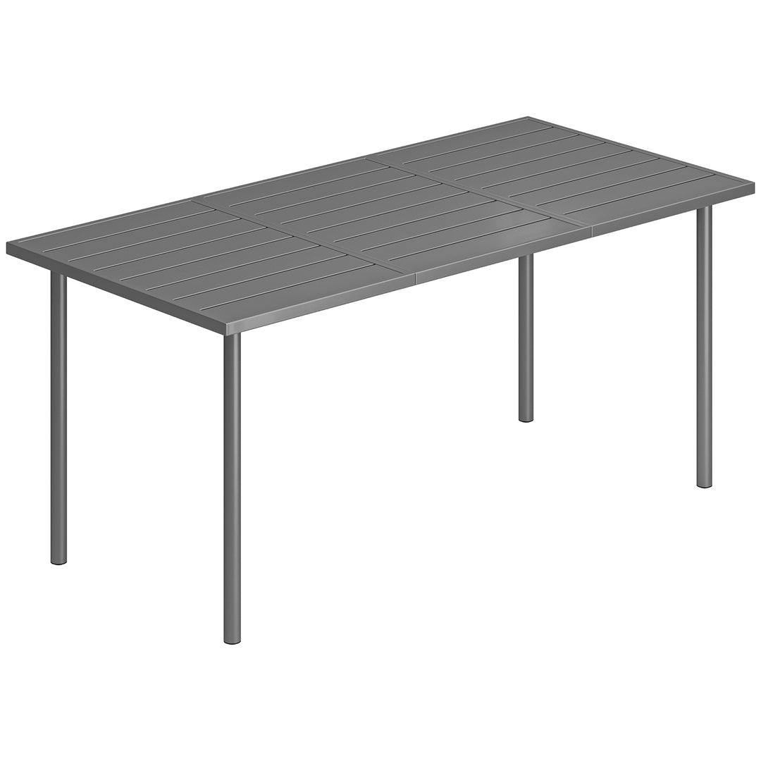 Garden Dining Table for 6 Person, 165 x 80 cm Rectangular Outdoor Dini