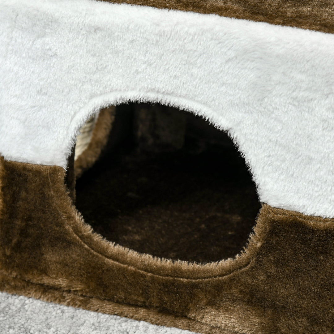 MCL Cat Tree Tower for Indoor Cats Kitten House Scratching Posts with Condo Perch Interactive Mouse Toy, 45 x 33 x 70 cm, Brown