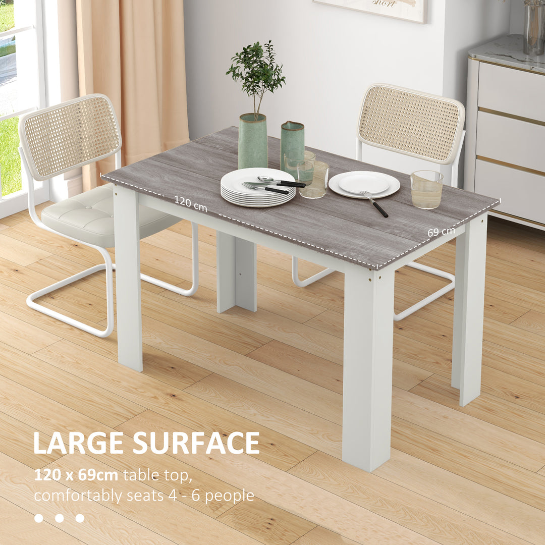Dining Table for 4-6 People, Kitchen Table with Wood Effect for Dining