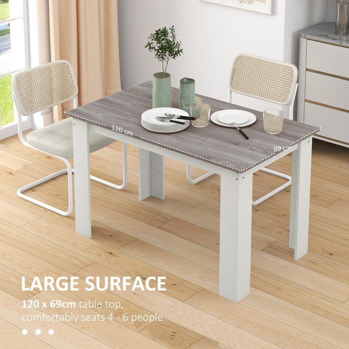 Dining Table for 4-6 People, Kitchen Table with Wood Effect for Dining