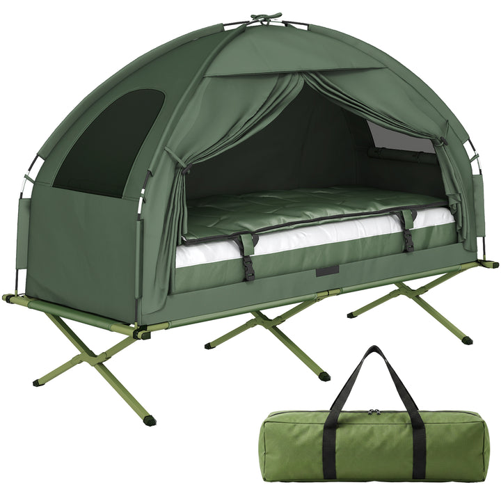 1 person Foldable Camping Tent w/Sleeping Bag Air Mattress Outdoor Hik