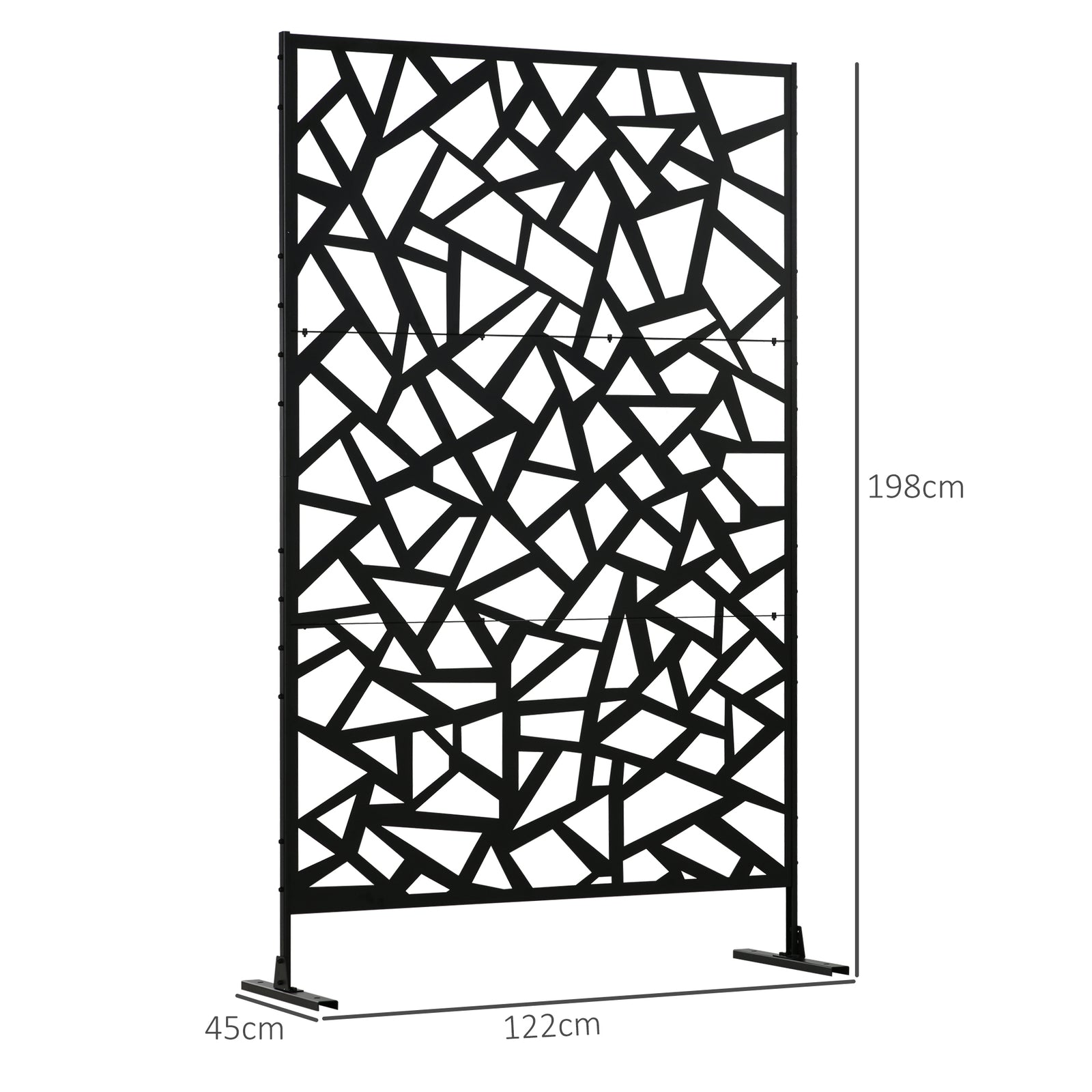 Freestanding Garden Partition Screen Metal Decorative with Expansion S