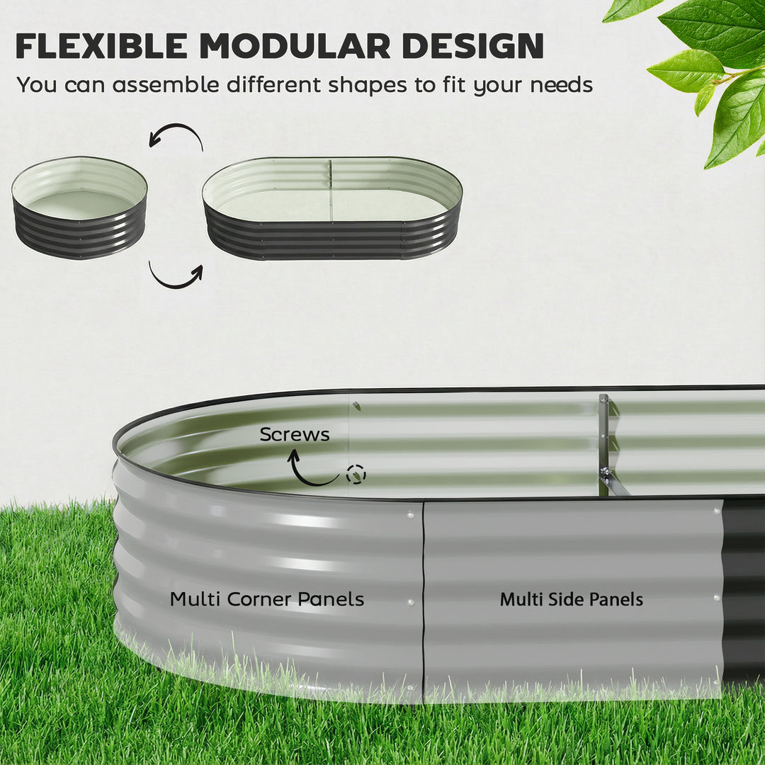 Galvanised Raised Garden Bed, Metal Planter Box with Safety Edging, fo