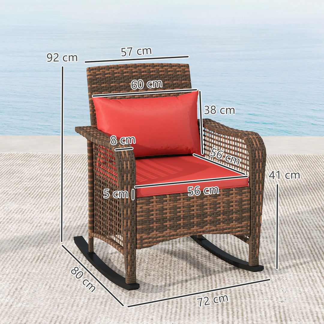 Rattan Rocking Chair - Red