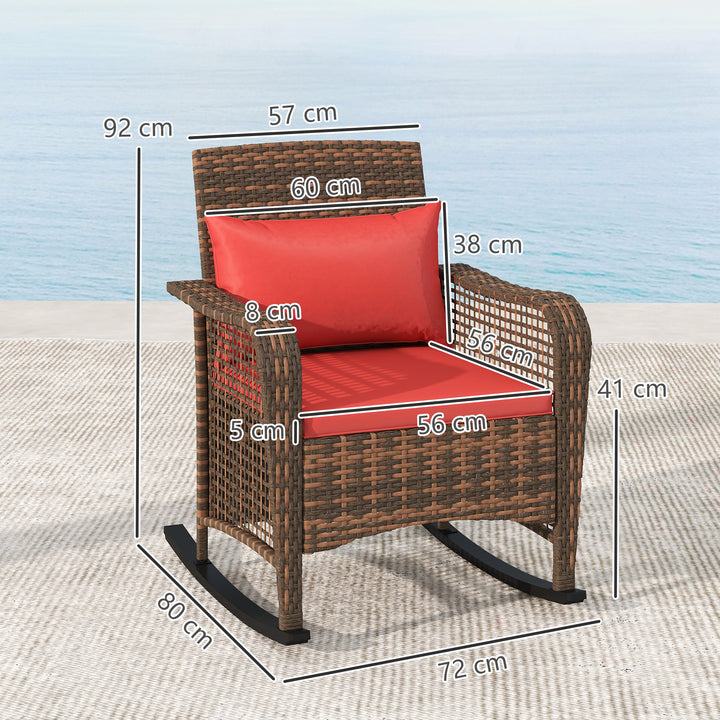 Rattan Rocking Chair - Red