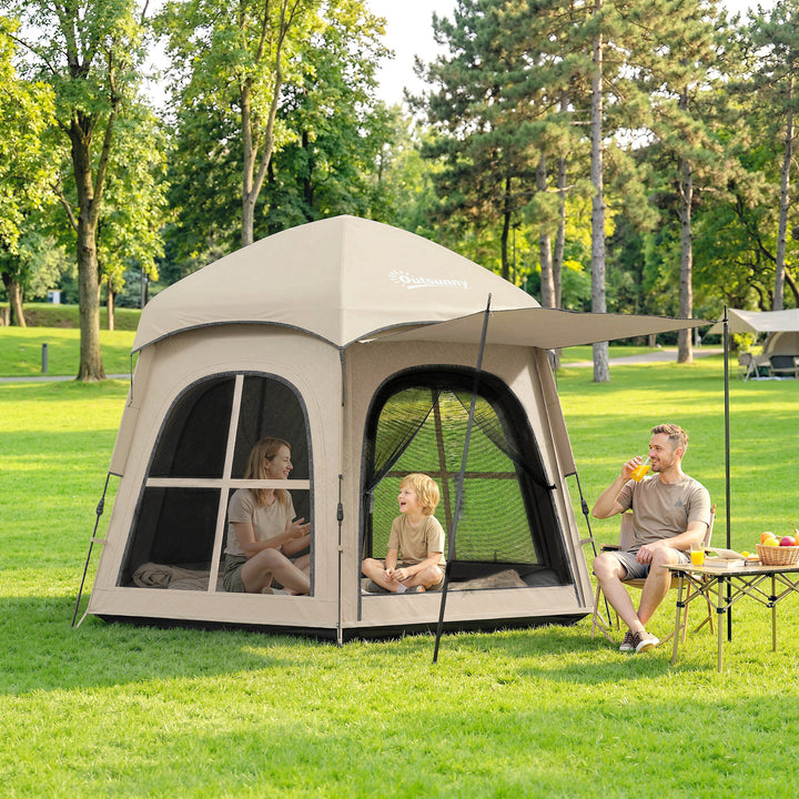 Pop Up Tent 3000mm Waterproof Instant Camping Tent 3-4 Person with 2 D