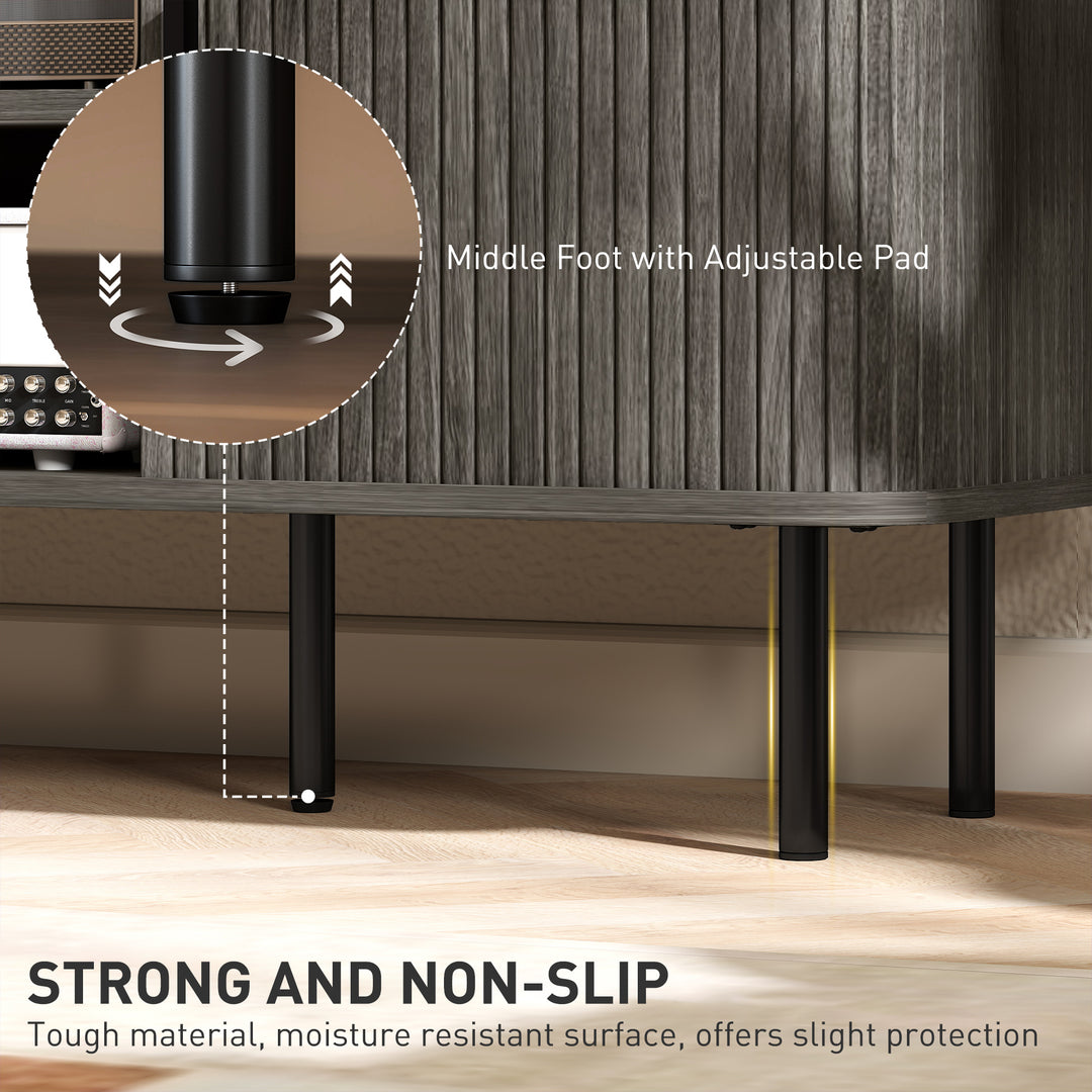 TV Stand Cabinet for TVs up to 55 Inches, TV Unit with Storage Shelves and Cupboard for Living Room, Grey