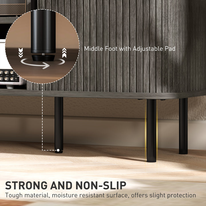 TV Stand Cabinet for TVs up to 55 Inches, TV Unit with Storage Shelves and Cupboard for Living Room, Grey