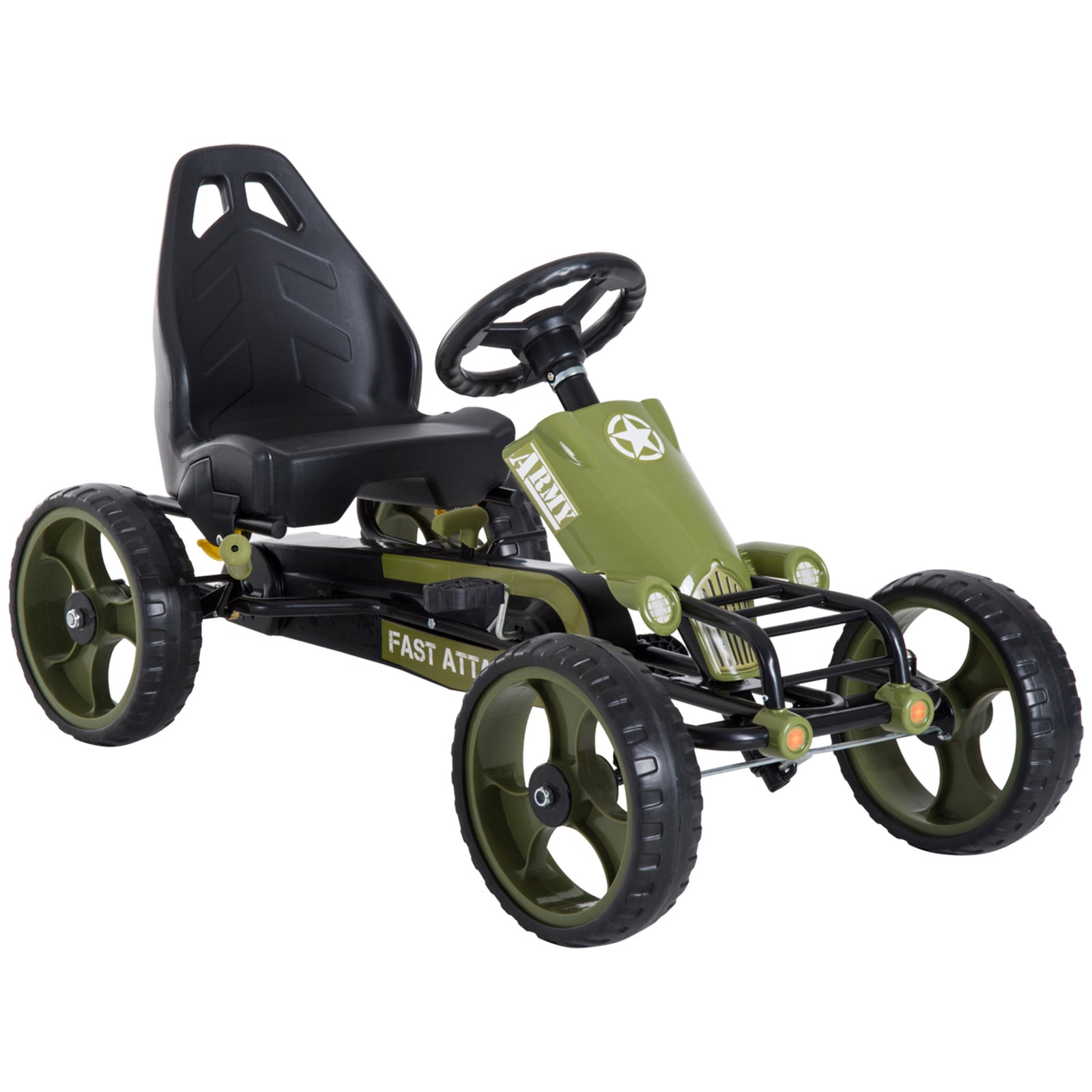 Kids Children Pedal Go Kart Ride On Racer Braking System Adjustable Seat Green