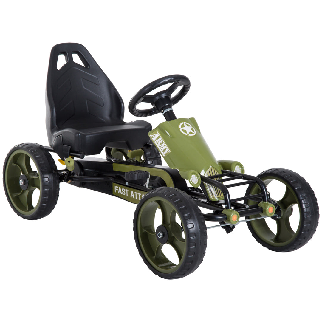 MCL Kids Children Pedal Go Kart Ride On Racer Braking System Adjustable Seat Green