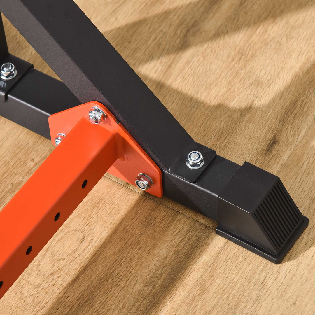 Barbell Rack, Width and Height Adjustable Dip Stand, Bench Press Rack for Home Gym Weight Lifting Fitness Workout, Max Load 150kg