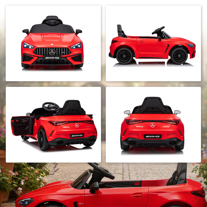 MCL Licensed Mercedes AMG Kids Electric Car, 12V Ride On Car with Dual Motors, Remote Control for 3-6 Years, Red