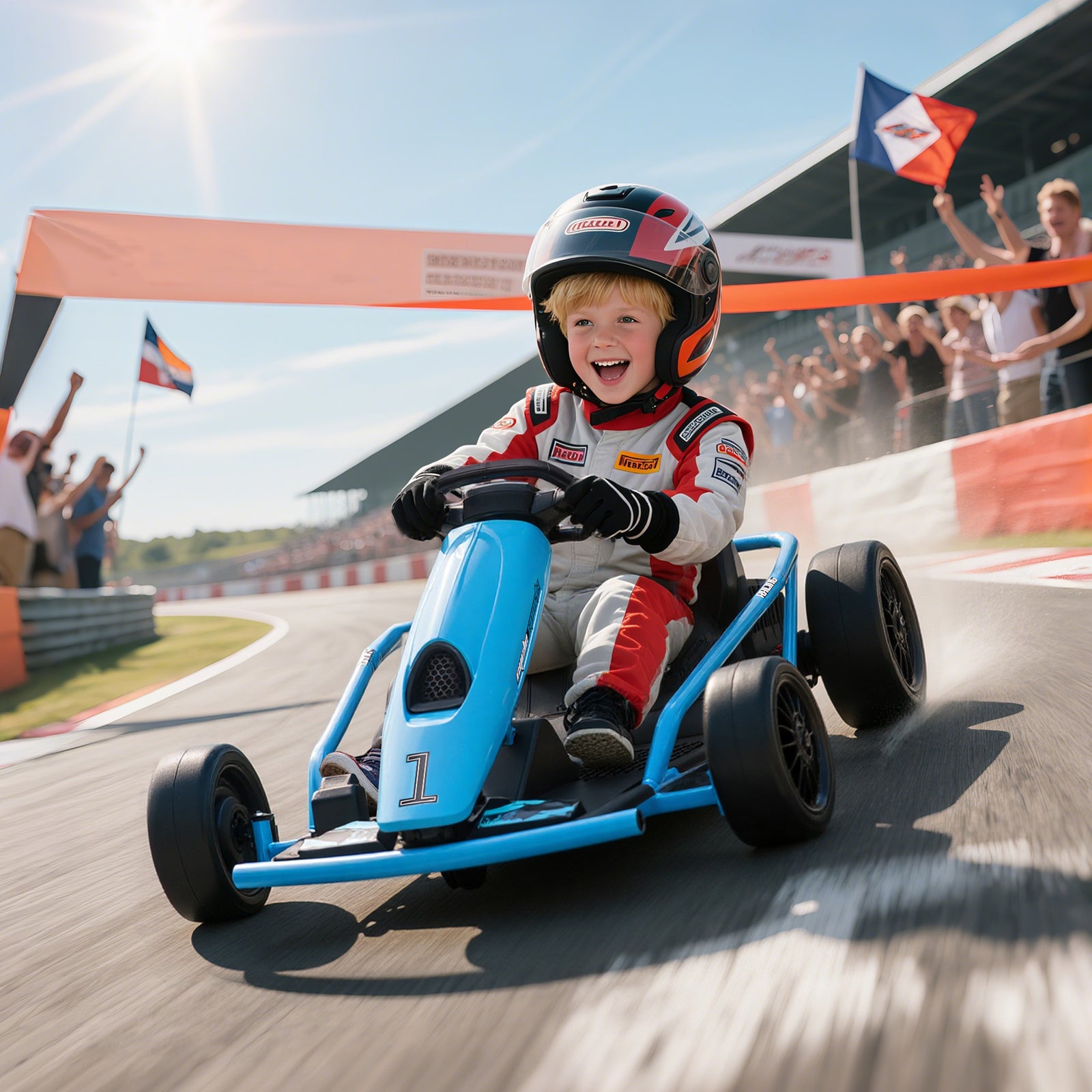 24V Drift Kart, Electric Ride-On Racing Go Kart w/ 2 Speeds, Steering 