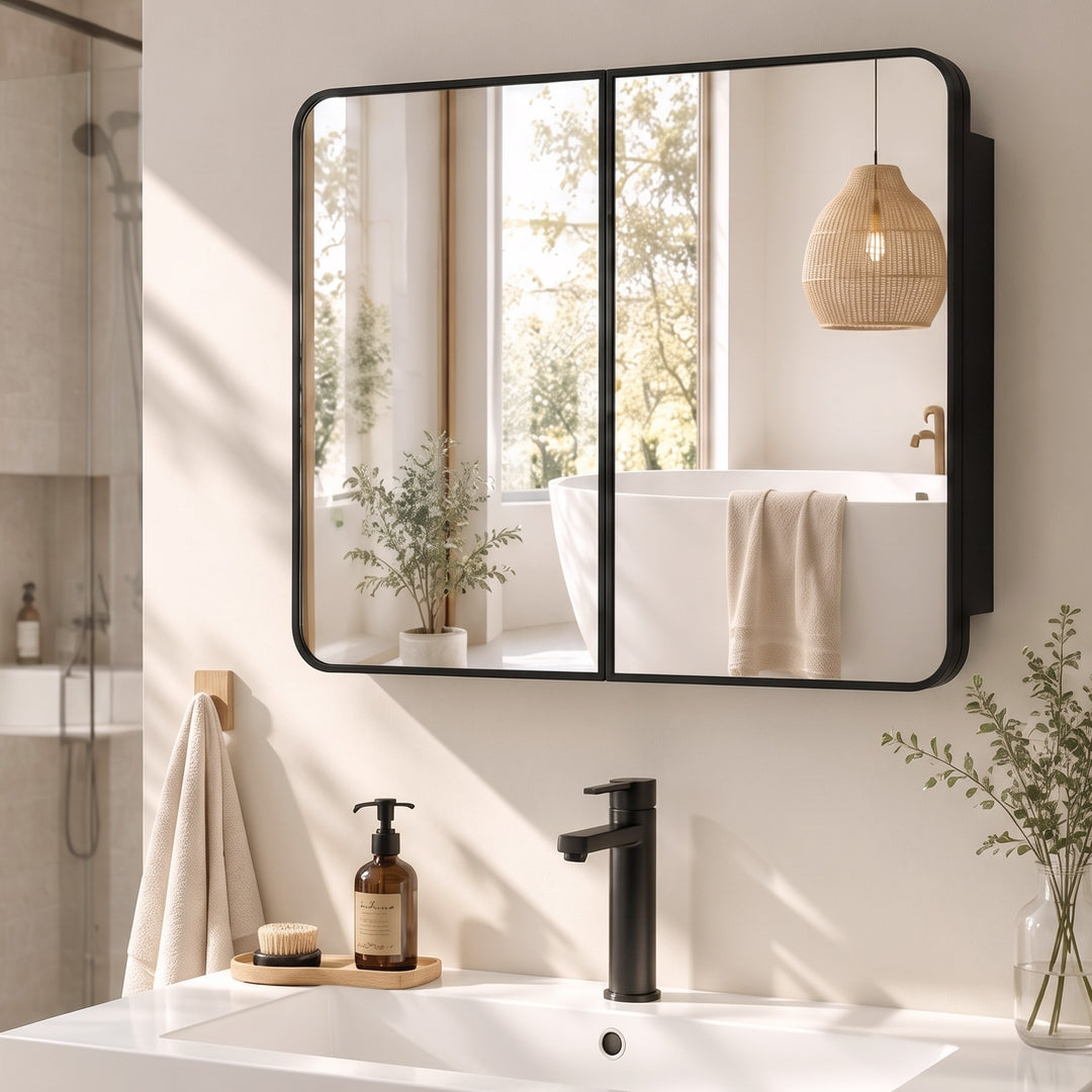76.2 x 11.6 x 61 cm Bathroom Mirror Cabinet, Wall Cabinet with - view 2
