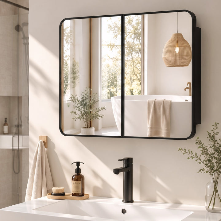 76.2 x 11.6 x 61 cm Bathroom Mirror Cabinet, Wall Cabinet with - view 2