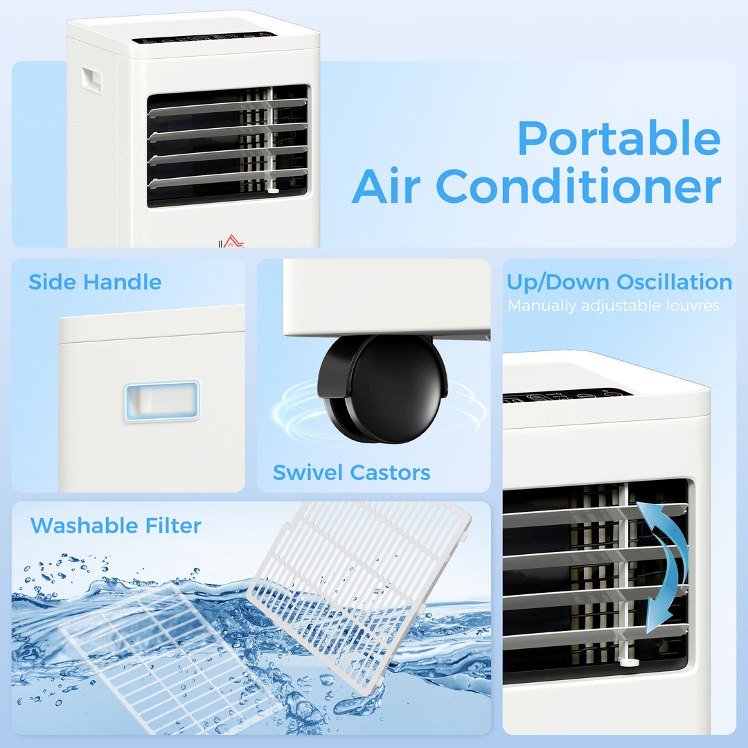 MCL Portable Air Conditioner 5000 BTU, 4-in-1 Cooling, Dehumidifier, Fan, Sleep Mode, Air Conditioning Unit with Digital Display & Remote Control, 24H Timer, Window Venting Kit, for Room up to 18㎡
